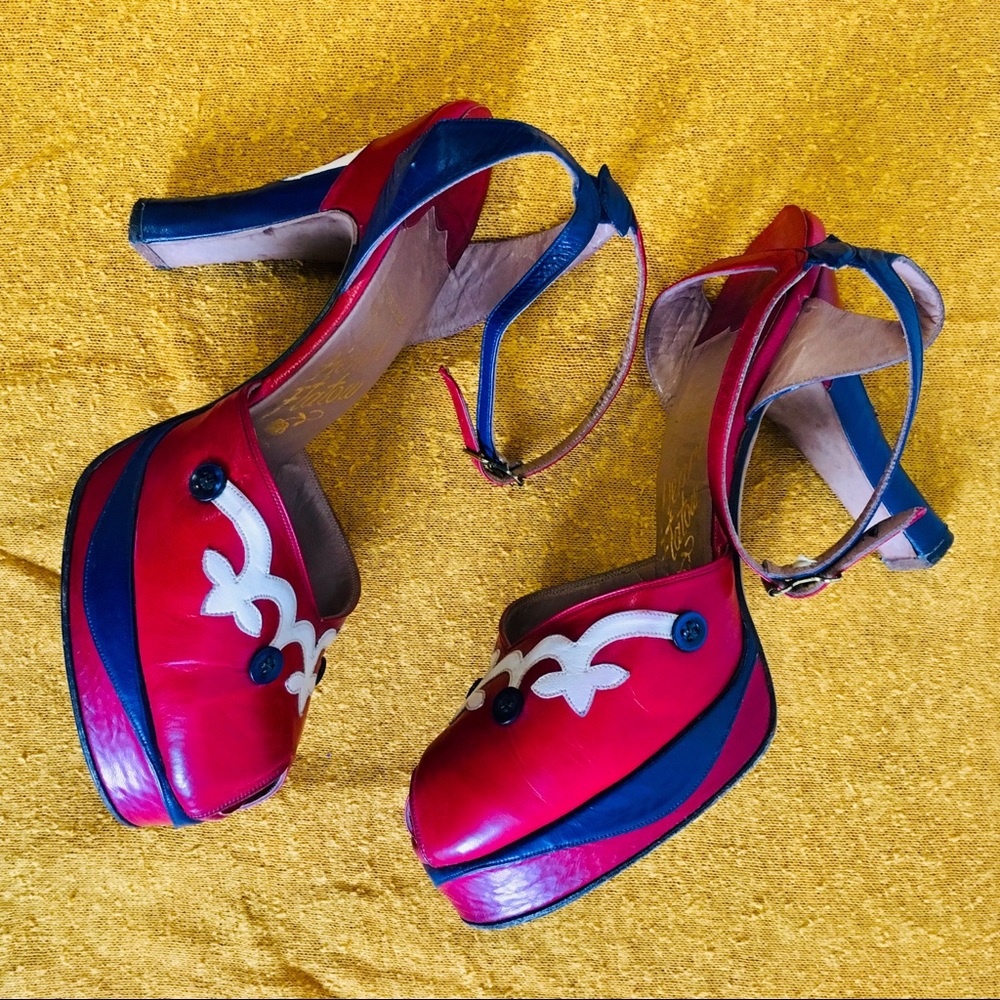 Vintage Henri Flatow Pinup Platform Sandals